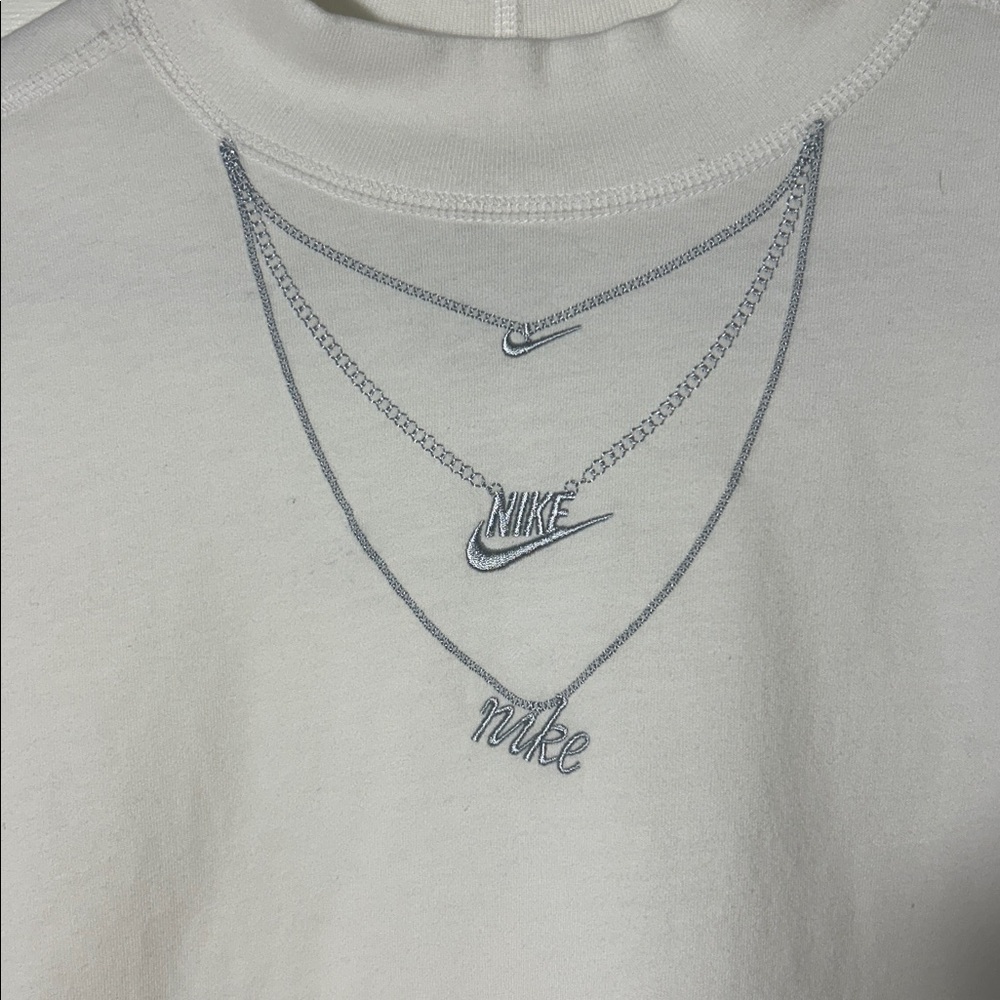 Nike Love at First Scroll mock turtleneck. Stitched necklaces. Women’s Small. - Picture 4 of 10
